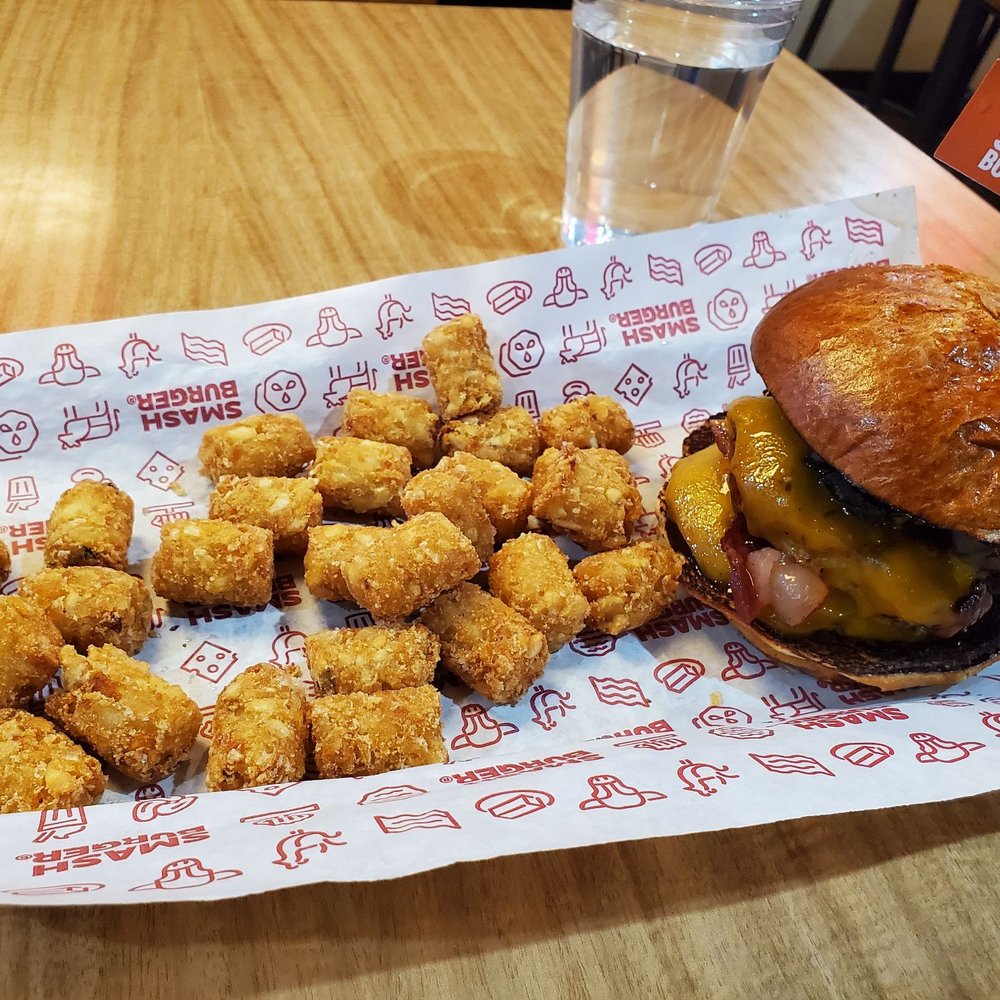Smashburger - Double BBQ brisket burger w/ tots - Burgers Near Me - Las Vegas, Nevada Smashburger - Double BBQ brisket burger w/ tots - Burgers Near Me - Las Vegas, Nevada