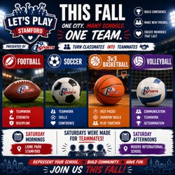 #LetsPlayStamford
Youth Sports for all kids Pre-K thru Middle School