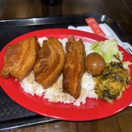 Braised Pork Belly Rice Plate 傳統控肉(五花肉)飯 Braised Pork Belly Rice Plate 傳統控肉(五花肉)飯
