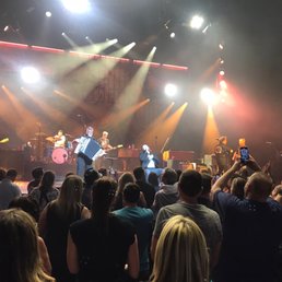 a band performing on stage