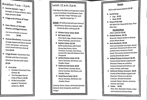 Menu photo 2 Red Brick Cafe Franklinton, LA