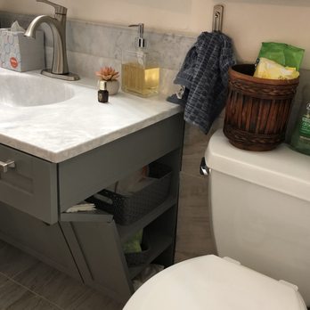 BOSSWoodworks - Side access shelves for easy use beside commode. - Carpenters Near Me BOSSWoodworks - Side access shelves for easy use beside commode. - Carpenters Near Me