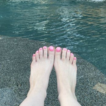 Venezia Nail Spa - Fresh pedicure by Kelly DND Cherry Blossom topped with Disco Daydream - Nail Salons Near Me - Mansfield, Texas Venezia Nail Spa - Fresh pedicure by Kelly DND Cherry Blossom topped with Disco Daydream - Nail Salons Near Me - Mansfield, Texas