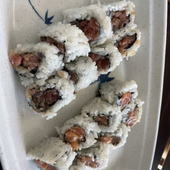 Blue Fin Sushi & Roll - Spicy tuna. Spicy salmon. Put wasabi and ginger on top for more awesomeness - Japanese Near Me - Las Vegas, Nevada