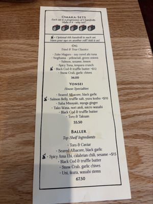 Menu photo 6 Yonsei Handrolls Albany, CA