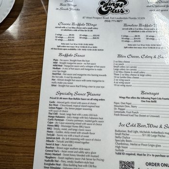 Wings Plus - Menu - Chicken Wings Near Me - Fort Lauderdale, Florida