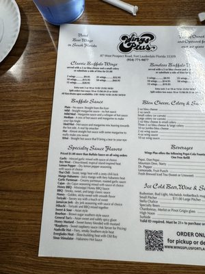 Menu photo 1 Wings Plus Fort Lauderdale, FL