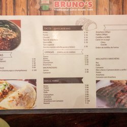 Brunos's - Menú