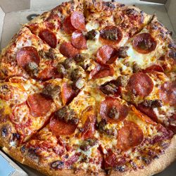 Domino's Pizza - Medium hand-tossed pepperoni and sausage pizza