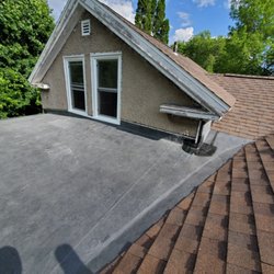 TOVAR CONSTRUCTION - New EPDM (rubber) roof with CertainTeed Heather Blend Landmark Shingles