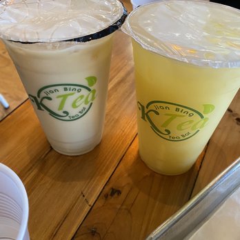 Ktea Cafe - Jasmine milk tea on the left and coconut cabana on the right - Bubble Tea Near Me - Sunnyvale, California