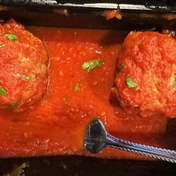 Panatieri's Pizza & Pasta-Warren - Side of meatball. Tasty but dense. Sauce is great!