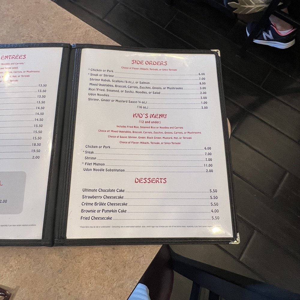 Kimono - Menu7 - Japanese Near Me - Winston-Salem, North Carolina