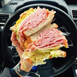 Italian Gourmet Deli and Bakery - Turkey, Ham, and Cheese on Rye with banana peppers and OV