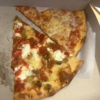 Previti Pizza 41st St - Eggplant and Ricotta Slice Classic Cheese Slice - Pizza Near Me - New York, New York