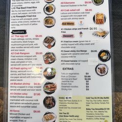 Mali Thai Kitchen - Back of Menu