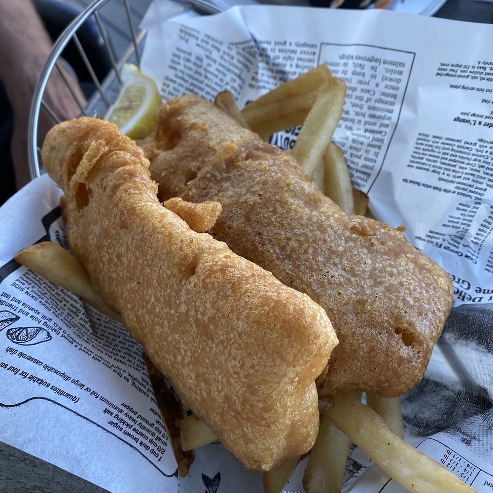 Quay West - Halibut fish & chips - Seafood Near Me - Campbell River, British Columbia Quay West - Halibut fish & chips - Seafood Near Me - Campbell River, British Columbia