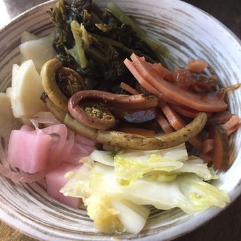 Hannyatou - Tsukemono house-made pickles are interesting to look at, but with only bitter-salty types, this was a bit of a letdown. Sadly, no sweetness. - Japanese Near Me - Seattle, Washington