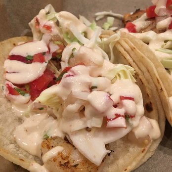 Hook'd Fish Grill - Grilled shrimp taco close up...one of my favs! :-p - Seafood Near Me - Northridge, California Hook'd Fish Grill - Grilled shrimp taco close up...one of my favs! :-p - Seafood Near Me - Northridge, California