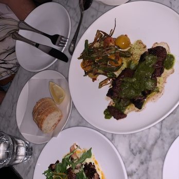 Launderette - Charred Octopus, Hanger Steak, & Sticky Brussels Sprouts - New American Near Me - Austin, Texas
