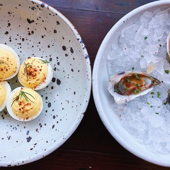 Manuela - Deviled eggs and mussels. - New American Near Me - Los Angeles, California Manuela - Deviled eggs and mussels. - New American Near Me - Los Angeles, California