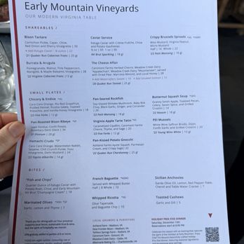 Early Mountain Vineyards - Menu - Wineries Near Me - Madison, Virginia