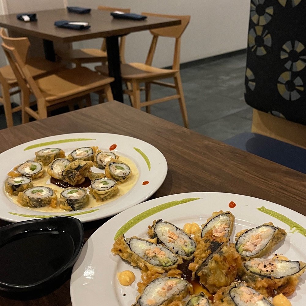 Samurai Blue - two plates of food on a table - Sushi Bars Near Me - Tampa, Florida Samurai Blue - two plates of food on a table - Sushi Bars Near Me - Tampa, Florida
