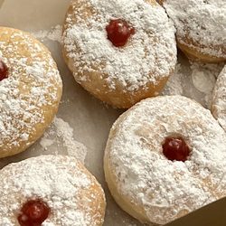 Dough EV - Sufganiyot (jelly-filled doughnuts) with homemade strawberry jam