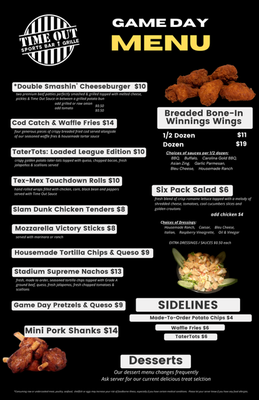 Menu photo 2 Time Out Lounge Waterford, MI Menu photo 2 Time Out Lounge Waterford, MI