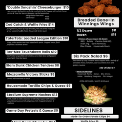 Time Out Lounge - FOOD MENU
