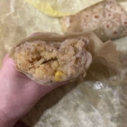 Carne asada and rice burrito? Not so much Carne asada and rice burrito? Not so much