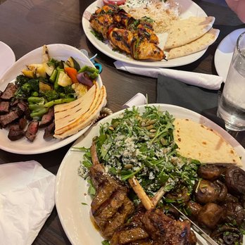 Olive Pit Grill -  Brea - Lamb chops, Roasted Mushrooms. Kids Steak Sirloin Entree. - Greek Near Me - Brea, California