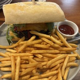 Portobello sandwich with a beef patty Portobello sandwich with a beef patty