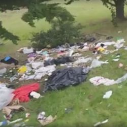 The People of New Directions - Trash left behind by illegal encampments