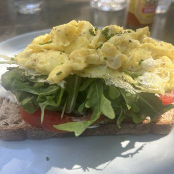 Cheeky's - Heirloom tomato  tartine with scrambled  eggs. - Breakfast & Brunch Near Me - Palm Springs, California