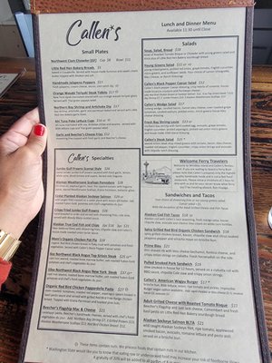 Menu photo 2 Callen's Restaurant Coupeville, WA Menu photo 2 Callen's Restaurant Coupeville, WA