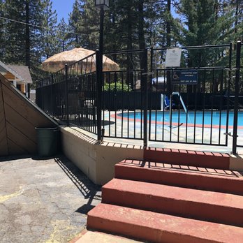 Grey Squirrel Resort & Vacation Rental Homes - Pool entrance. - Big Bear Lake, CA