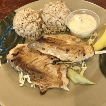 Asahi Grill - Mahi Mahi plate with brown rice - Breakfast & Brunch Near Me - Honolulu, Hawaii