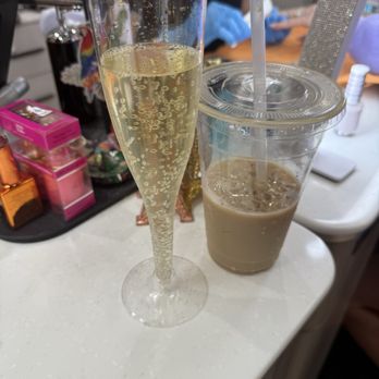 JB Nails & Spa - Champagne and coffee (they allowed us to bring we our own champagne) - Nail Salons Near Me - Elk Grove, California