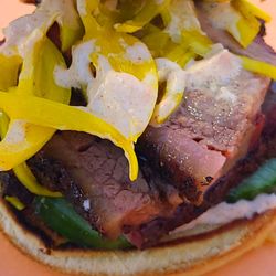 Harley Q's Barbecue - Brisket sandwich contents