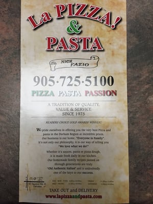 Menu photo 6 La Pizza and Pasta Oshawa, ON