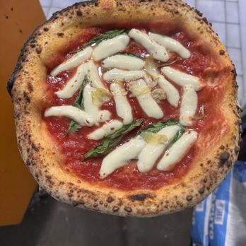 Abes Wood Fired Pizza - Close up of the marherita pizza - Pizza Near Me - Morro Bay, California
