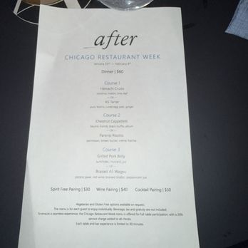 After lounge - Restaurant week menu - Cocktail Bars Near Me - Chicago, Illinois