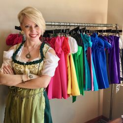 Rare Dirndl - Owner & Designer, Erika Neumayer in the studio