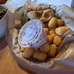 Burger and tots