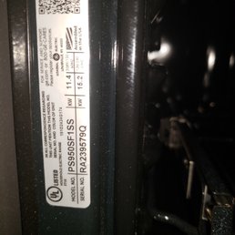 The serial and model numbers of the "brand new stove" manufactured in 2013 The serial and model numbers of the "brand new stove" manufactured in 2013