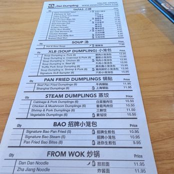 Zen Dumpling - Menu - Asian Fusion Near Me - Brandon, Florida