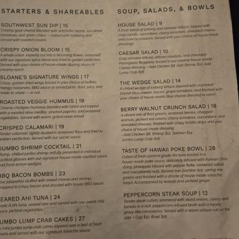 Sloane's - Menu - Cocktail Bars Near Me - Lake Havasu City, Arizona