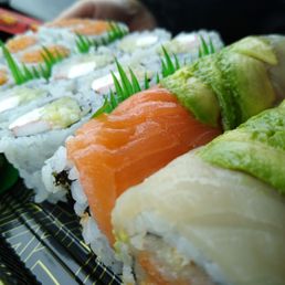 a close up of a sushi a close up of a sushi