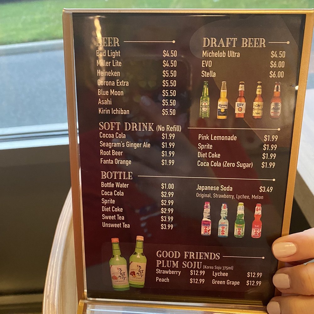 Drink menu Drink menu